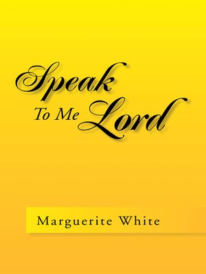 cover image of Speak to Me Lord